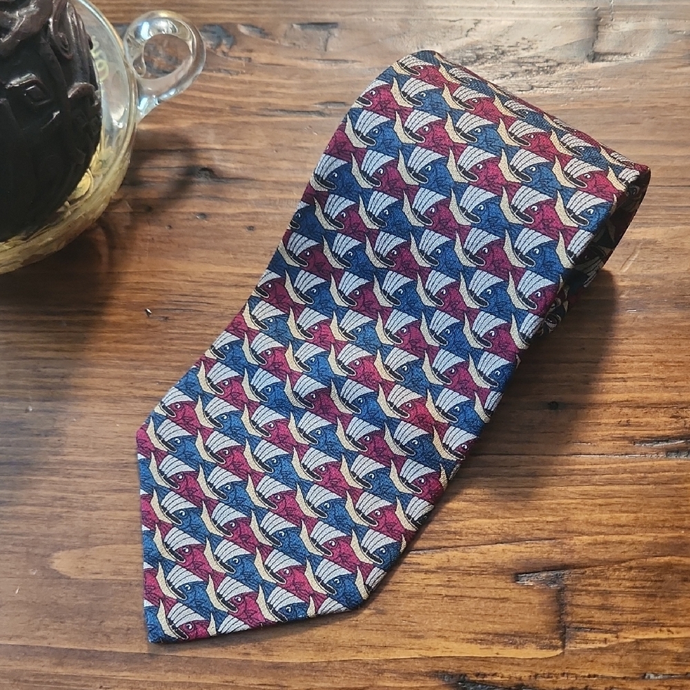 M.C. Escher-inspired Fish & Boats Print Tie By The Boxelder Company